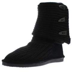 Bearpaw Knit Tall Womens Cable Knit Fold-Over Casual Boots