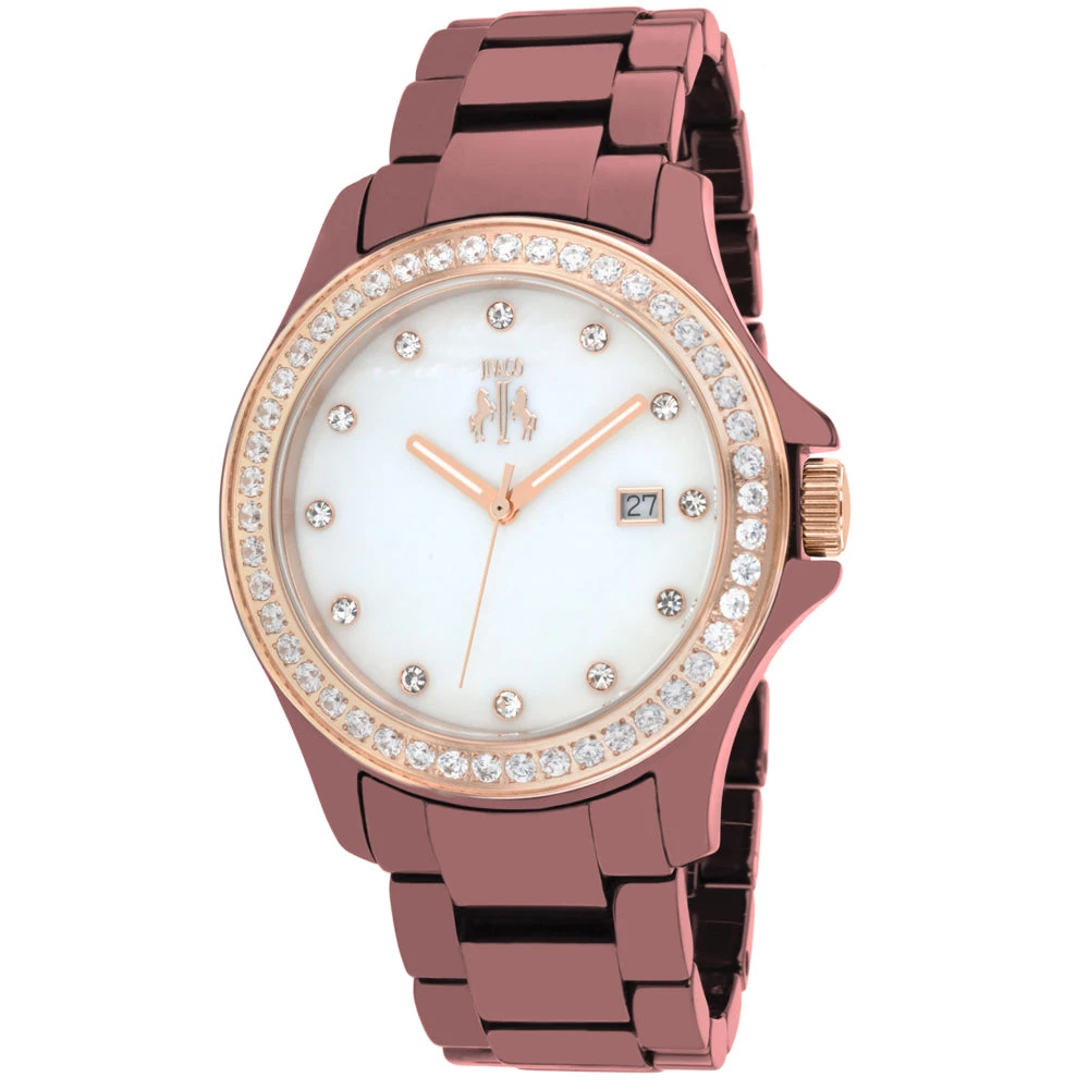 Jivago Women's Maroon MOP dial Watch 3 Jivago Women's Maroon MOP dial Watch