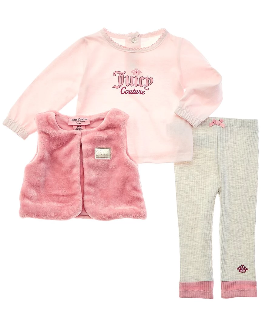 kids Juicy Couture 3pc Top, Vest & Legging Set 3 kids Juicy Couture 3pc Top, Vest & Legging Set