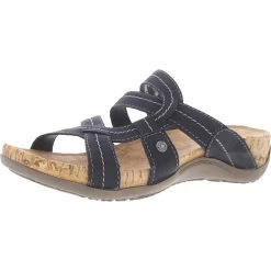 Bearpaw Kai II Womens Faux Leather Slip On Slide Sandals