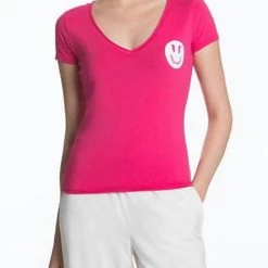 Juicy Couture women Smiley Face Tee in Vixen Pink