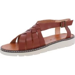 Bearpaw Leah Womens Leather Flats Huarache Sandals
