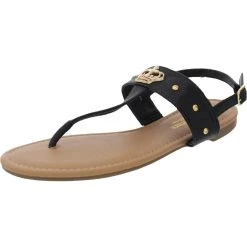 Juicy Couture JC Zing Womens Faux Leather Logo Thong Sandals