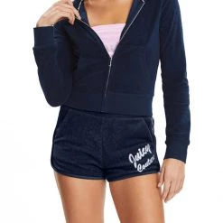 Juicy Couture women Classic Terry Hoodie in Regal Blue