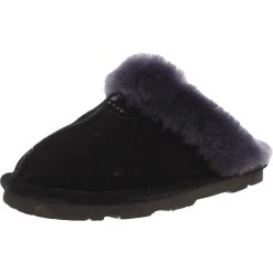 Bearpaw Loki Womens Suede Sheepskin Lined Scuff Slippers